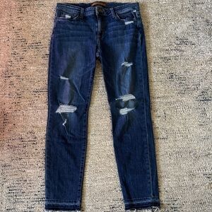 Joe's Jeans Medium Blue Distressed Cigarette Straight Ankle Jeans size 30